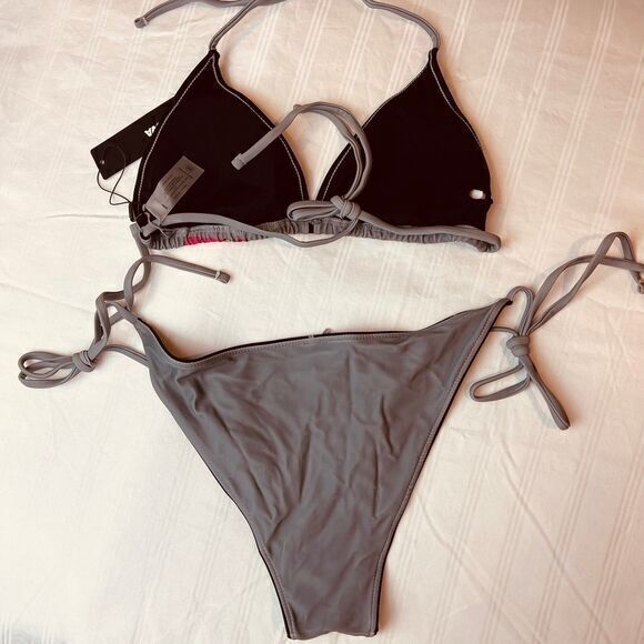 Anime Gray Savage Print Side Tie 2 Piece Bikini Size SX RefN11 - Picture 8 of 8
